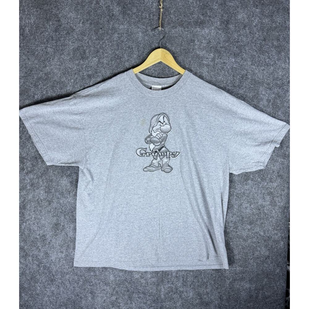 Vintage Grumpy Shirt Adult Size 2XL Grey Short Sleeve Men's Pullover 90's